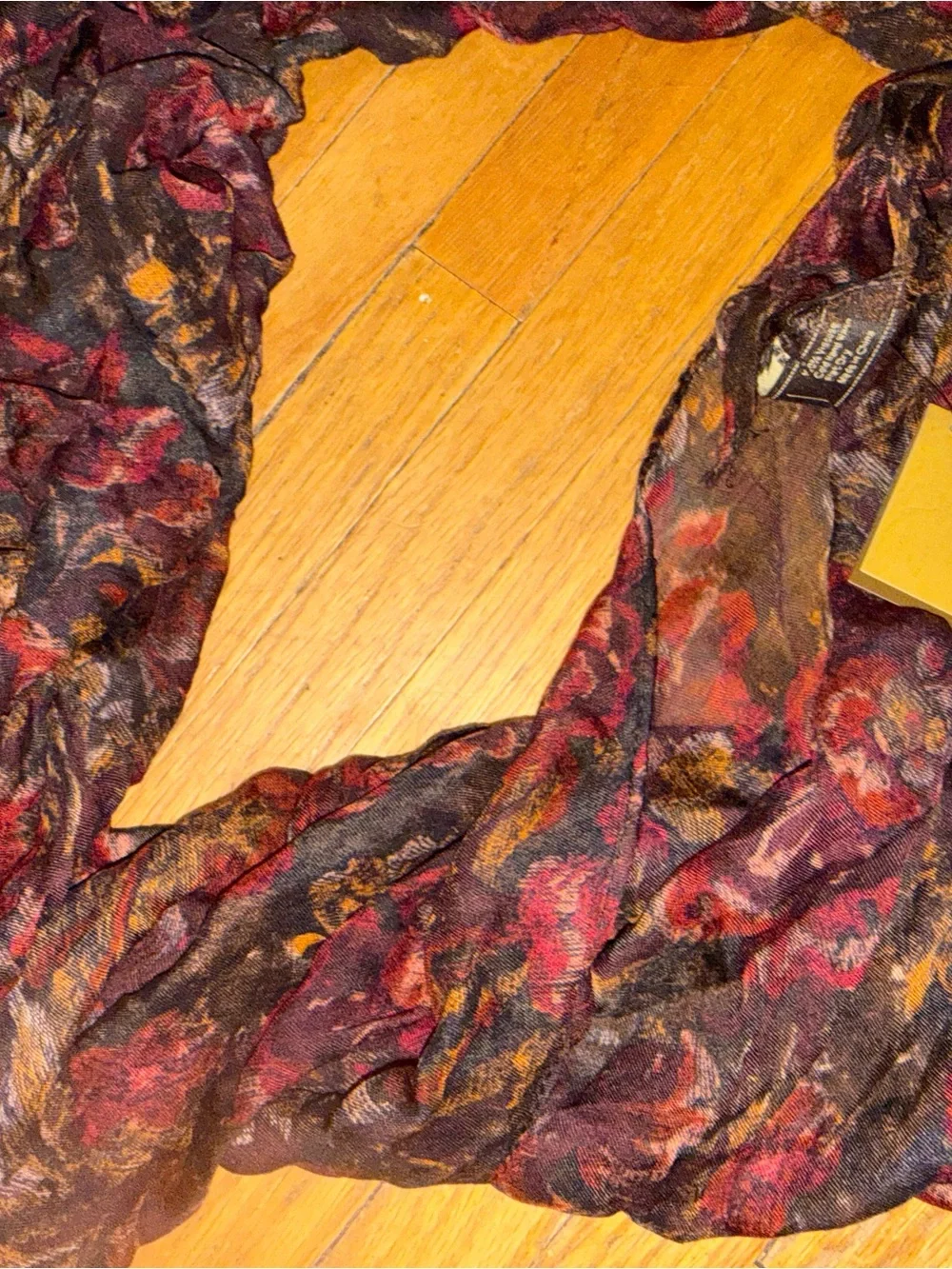 Patricia Nash Burgundy Floral Lightweight Wrap Scarf